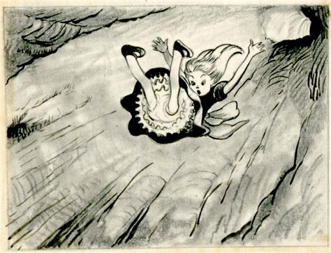 Vintage Disney Alice In Wonderland David Hall Story Drawing Alice