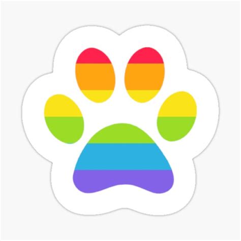Gay Pride Paw Print Sticker For Sale By Vincentpark Redbubble