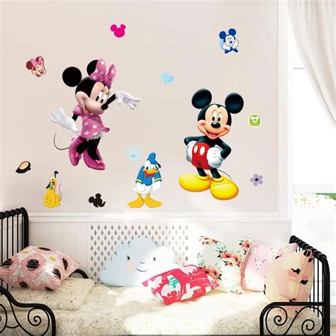 Mickey Mouse Cartoon Wall Stickers For Kids Room Decorations Movie Wall