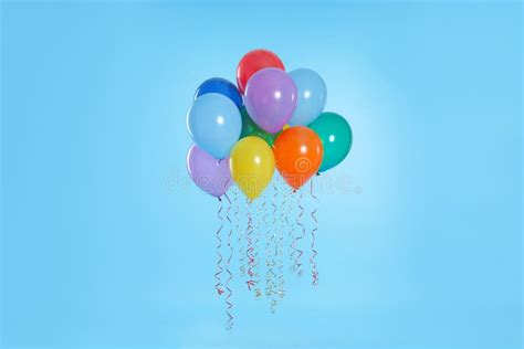 Many Bright Balloons Floating Stock Image Image Of Cheerful