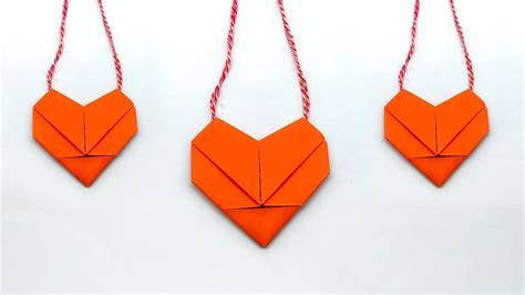 Diy Easy Origami Heart Necklace How To Make A Paper Necklace With