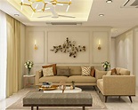 Spacious Living Room Design With Beautiful Interiors Design | Livspace