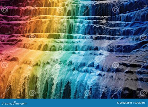 Rainbow Cascade Dazzling Panorama Capturing A Cascading Waterfall