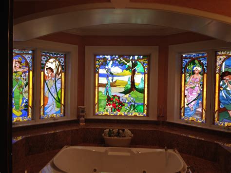 Although some companies make window film from ceramic, laminate, or carbon materials, most film is made of polyester using a polyethylene terephthalate, or pet polymer. Incredible Series of Stained Glass Bathroom Windows (Also ...