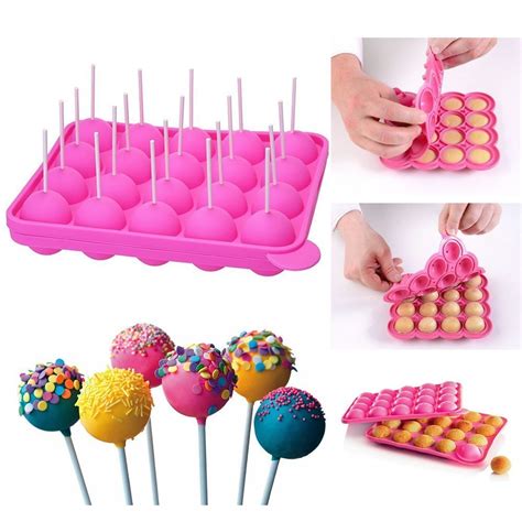 Make delicious cake pops using the premier housewares 0805237 silicone cake pop mould. 15 Cavity Silicone Mold for Cake Pop, Hard Candy, Lollipop and Party Cupcake with 24 count Paper ...