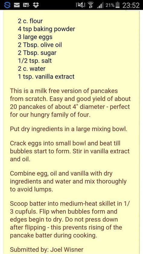Pancakes Without Milk Dairy Free Cooking Dairy Free