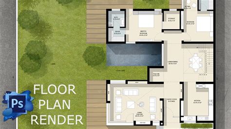 How To Render A Floor Plan In Photoshop Like A Professional Youtube