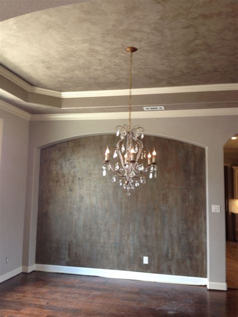 The best way to brighten up your home. Modern Masters metallic plasters on ceiling and accent ...