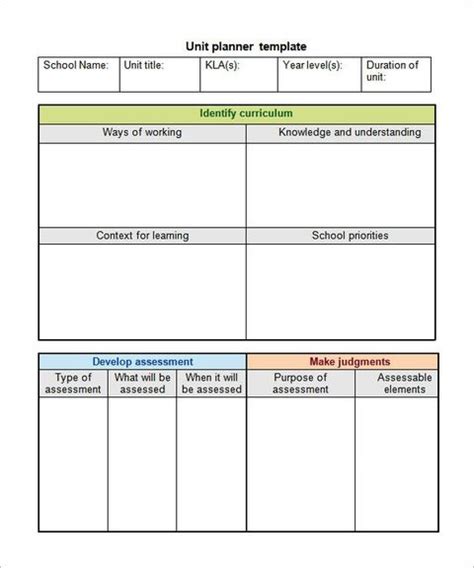 Free 11 Sample Unit Plan Templates In Pdf Ms Word Online Business