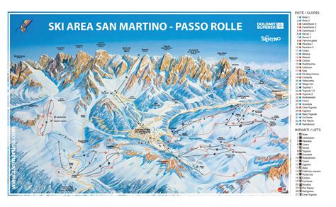 Bergfex Piste Map Passo Rolle Panoramic Map Passo Rolle Map Passo