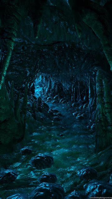 Stream Through The Dark Cave Wallpapers Fantasy Wallpapers Desktop Background