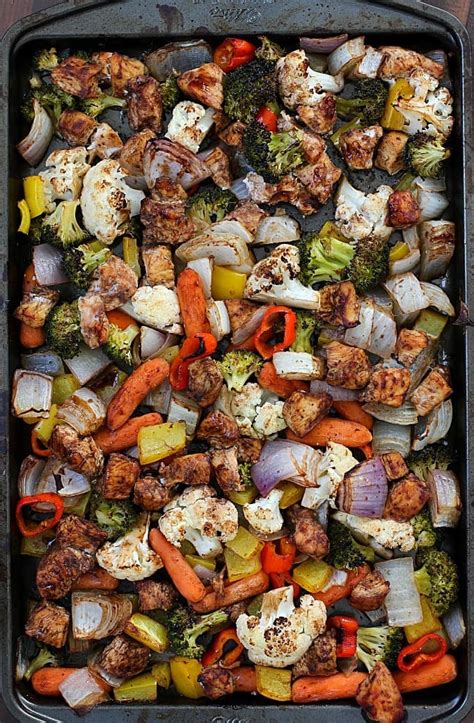 For more great sheet pan meals check out my sheet pan garlic parmesan chicken and potatoes and my italian sheet pan steak and veggies. Sheet Pan Spicy Balsamic Roasted Chicken & Veggies - Yummy ...