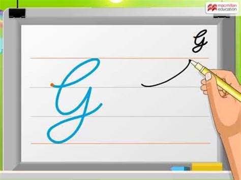 How to make a cursive g. Cursive Writing | Capital Letter 'G' | Macmillan Education ...