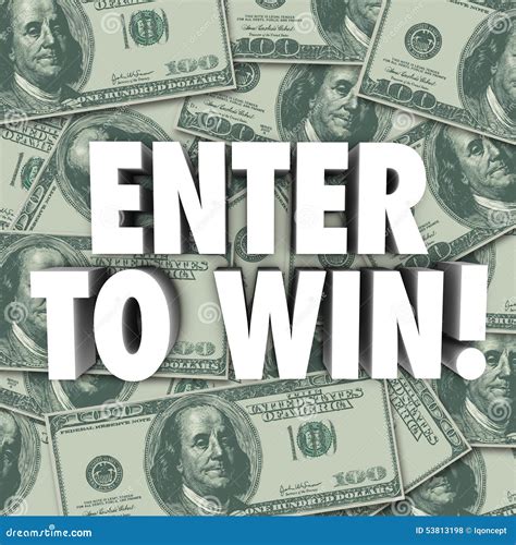 Enter To Win Money Dollars Background Contest Raffle Prize Award Stock Photography