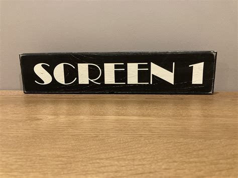 Screen 1 Cinema Sign Vintage Old Antique Style Wooden Home Etsy