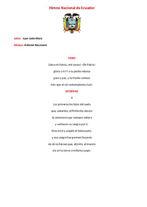 Himno A La Patria Ecuador Mayhm001 Kulturaupice