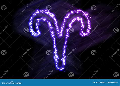 Aries Zodiac Sign Violet Glow Horoscope Astrology Background Aries