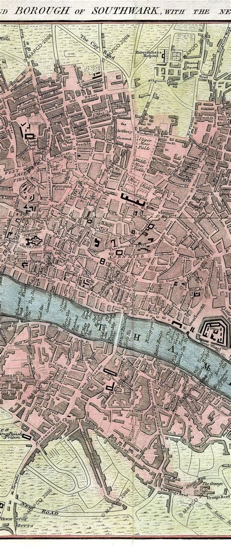 18th Century Map Of Mid Town London London Map Map England Map