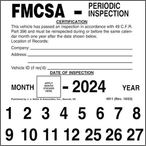 33 Fmcsa Annual Vehicle Inspection Label Label Design Ideas 2020