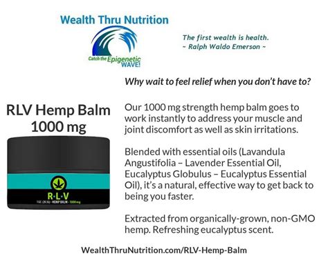 Just Released Our 1000 Mg Strength Hemp Balm Goes To Work Instantly To