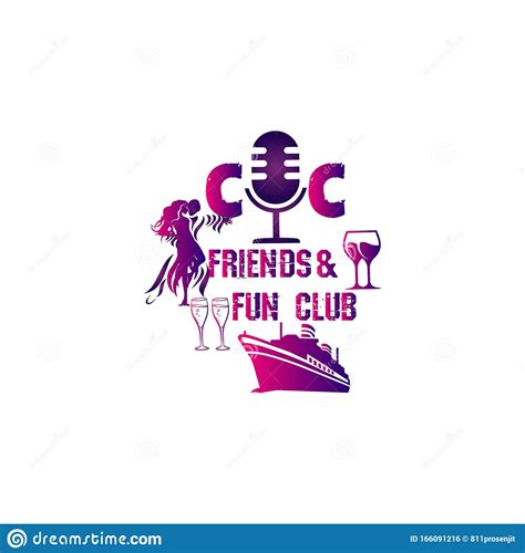 Friends And Fun Club Logo Design Stock Vector Illustration Of