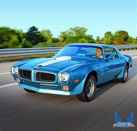 1970 Pontiac Firebird Trans Am Blue Driving Pontiac Firebird Trans Am