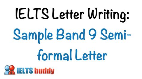 Ielts Letter Writing Band 9 Semi Formal Letter Youtube