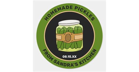 Custom Homemade Pickles Jar Food Labels Zazzle