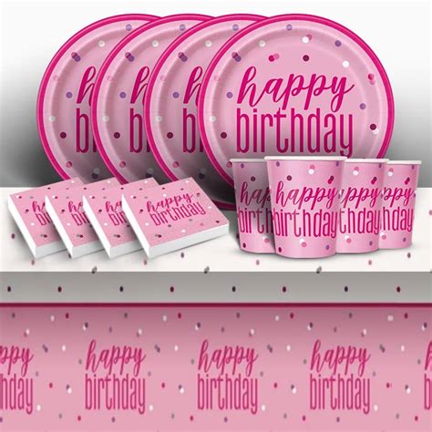 Pink And Silver Birthday Party Pack Starter Party Save Smile