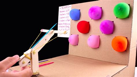 How To Make Desktop Shooting Balloons Game From Cardboard Diy Toy For