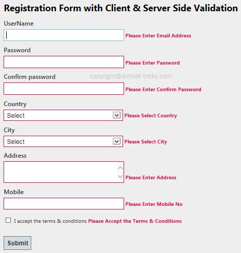 ASP NET MVC Registration Form With Validation