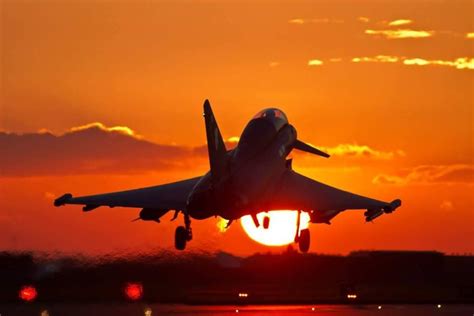 Typhoon At Sunset Fighter Aircraft Aircraft Fighter