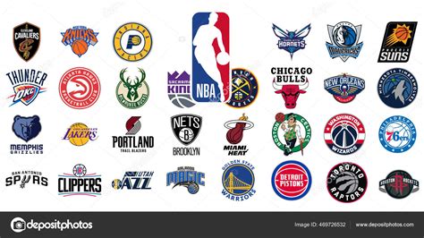 Logo All National Basketball Association Teams Nba Team Icons Set Stock