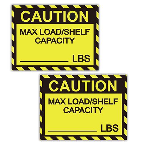 Buy Pallet Rack Capacity Label3×4 Inch Caution Max Loadshelf Lbs