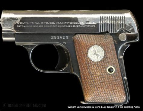 Colt Model 1908 Vest Pocket Hammerless Semi Auto Pistol 25 Acp Mfg 1932