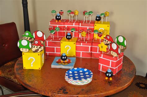 Mario Brothers Dessert Table With Cake Pops And Cookies Cake Pop Stands