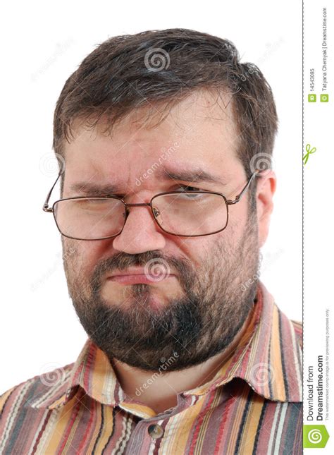 Sad Overweight Man With Glasses Stock Image Image Of Plump Stout