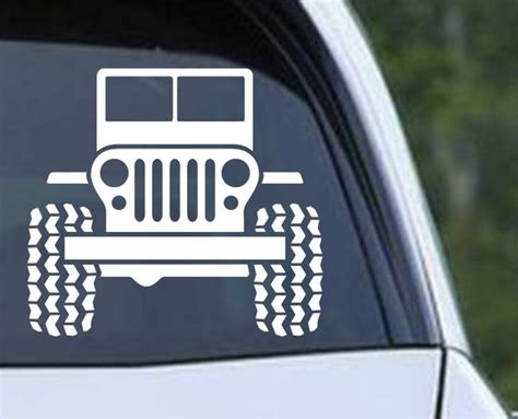 Jeep Cj Front Off Road Die Cut Vinyl Decal Sticker Decals City