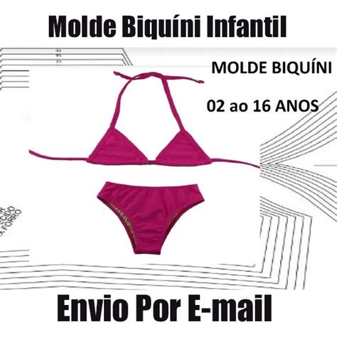 Molde Modelagem Biquini Infantil Cortininha Elo7