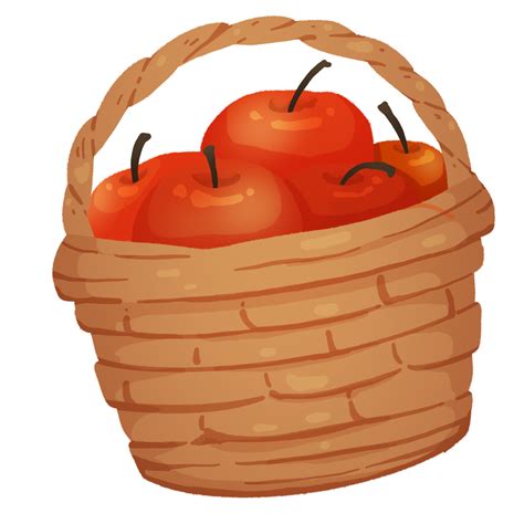 Red Apple Basket 32480562 Png