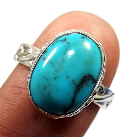 Blue Copper Turquoise 925 Sterling Silver Cheap Ring Wholesale Price