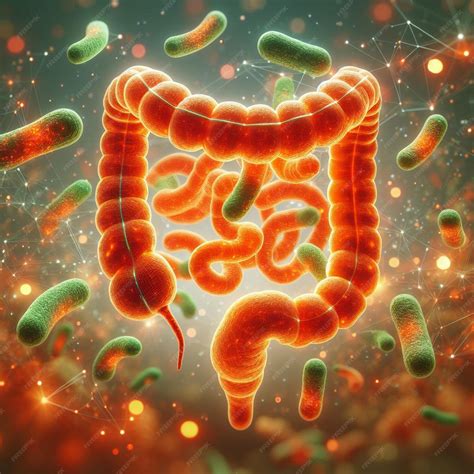 Premium Photo Anatomy Intestine Model Bacteria Floating