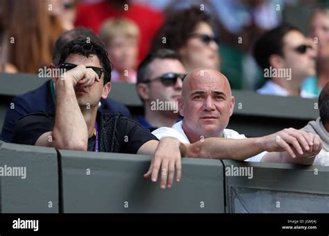 Coaches Of Novak Djokovic Andre Agassi And Mario Ancic On Day Six Of