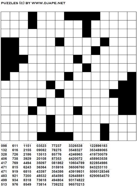 Crossword Puzzle Of Maths Puzzles Fill Number Puzzle Crossword Ins