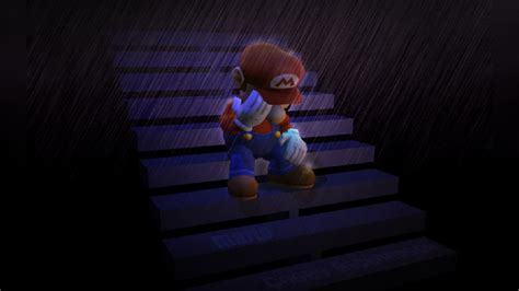 Mario Crying In The Rain On Steps Know Your Meme