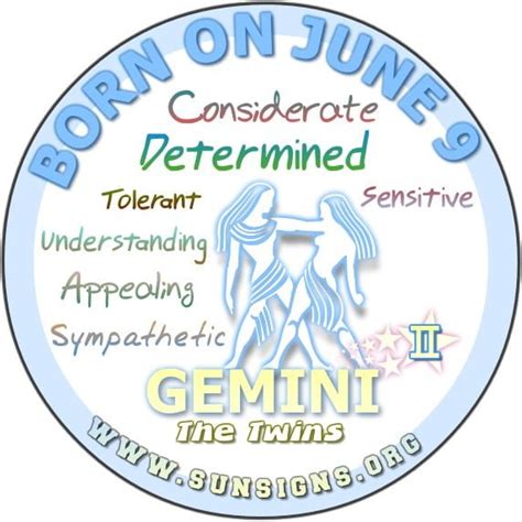 Daily horoscope for june 9: SunSigns.Org: June 9th Birthday Astrology Profile