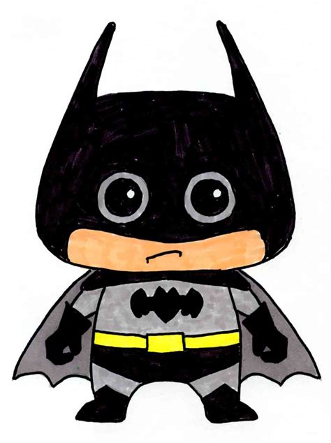 Drawing of paints and pencil. How to a Draw Chibi Batman · Art Projects for Kids