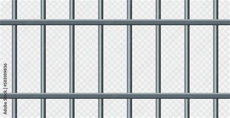 Vector Illustration Iron Prison Bars Isolated On Transparent Background