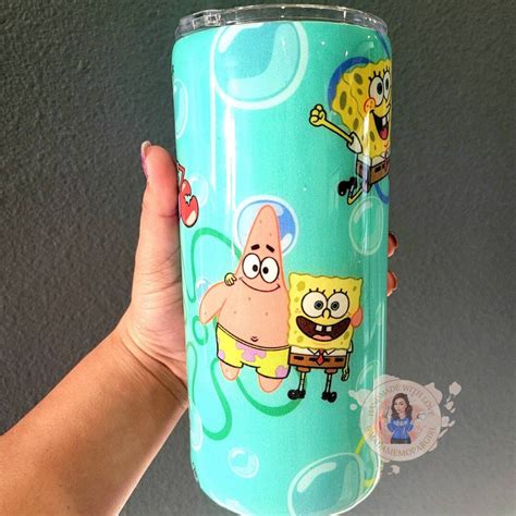 Spongebob Tumbler Stainless Steel Cup Personalizable Etsy