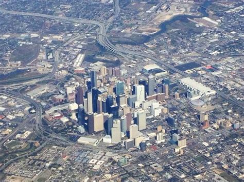 Aerial View Of Houston Downtown Downtown Houston Texas Downtown